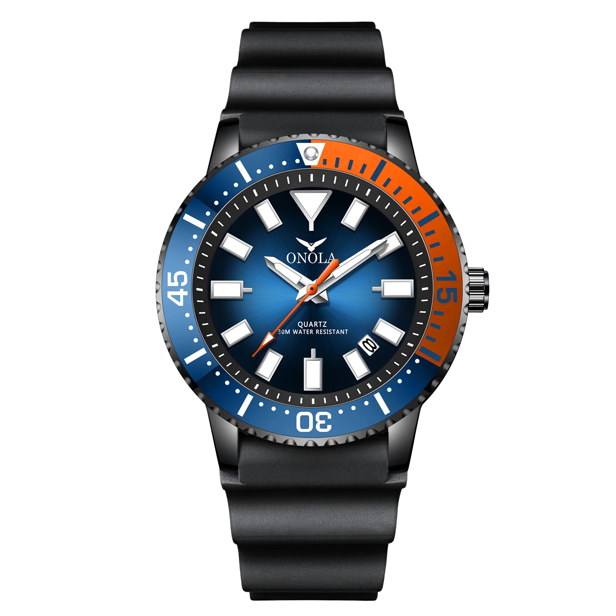 Reloj de negocios para hombre ONOLA, reloj de cuarzo de ocio resistente al agua de cuero genuino, reloj para hombre