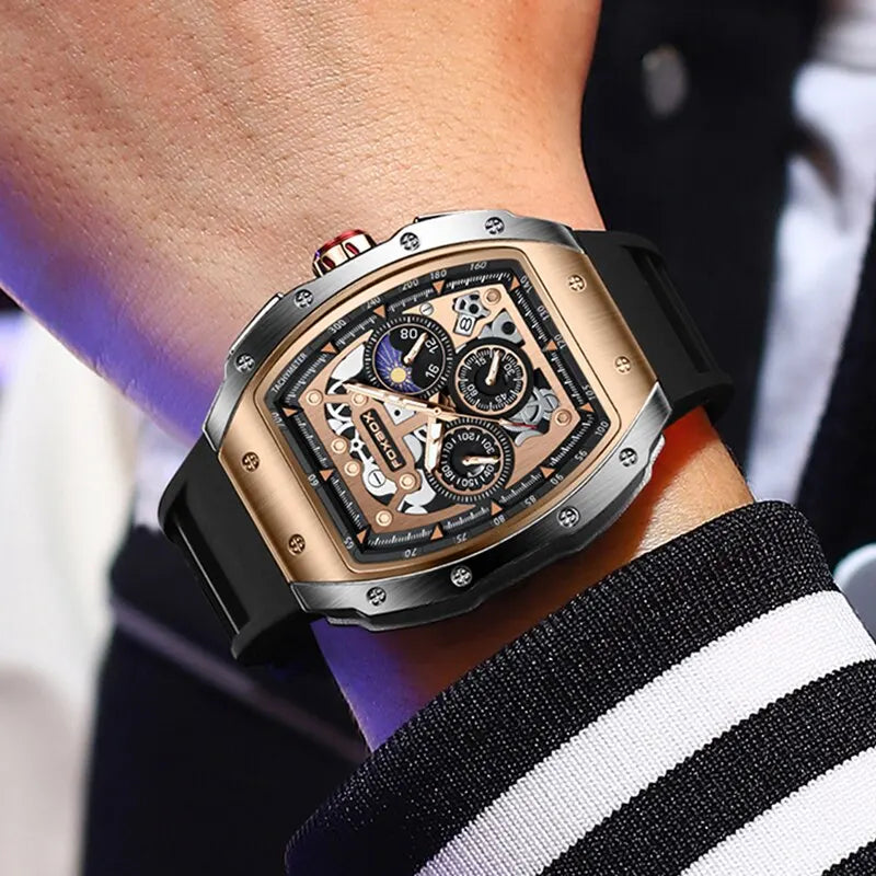 Reloj deportivo de lujo para hombre, cronógrafo de cuarzo, militar, resistente al agua, para negocios, novedad de 2024