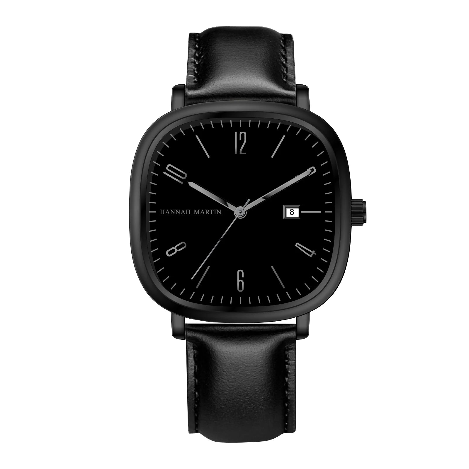 2024 nuevo reloj para hombre, reloj cuadrado de moda de estilo empresarial negro, movimiento de cuarzo Original, relojes de cuero informales de 40mm, reloj para hombre