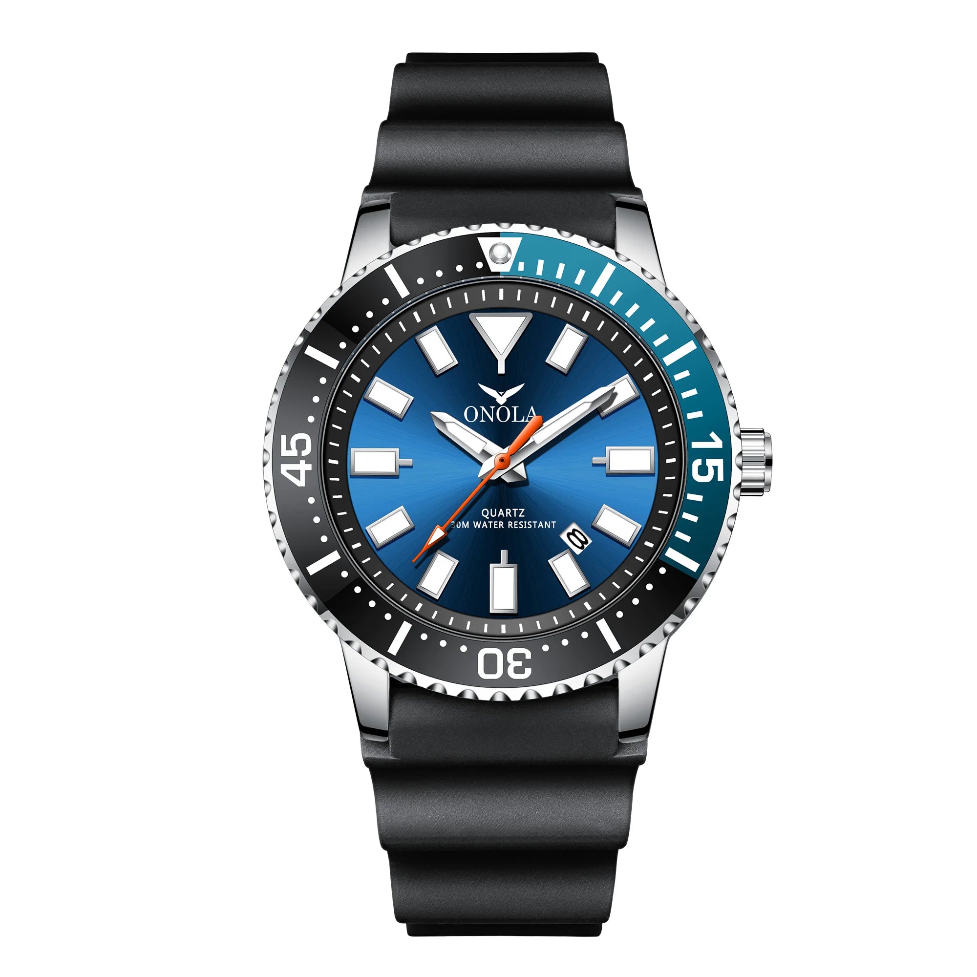 Reloj de negocios para hombre ONOLA, reloj de cuarzo de ocio resistente al agua de cuero genuino, reloj para hombre