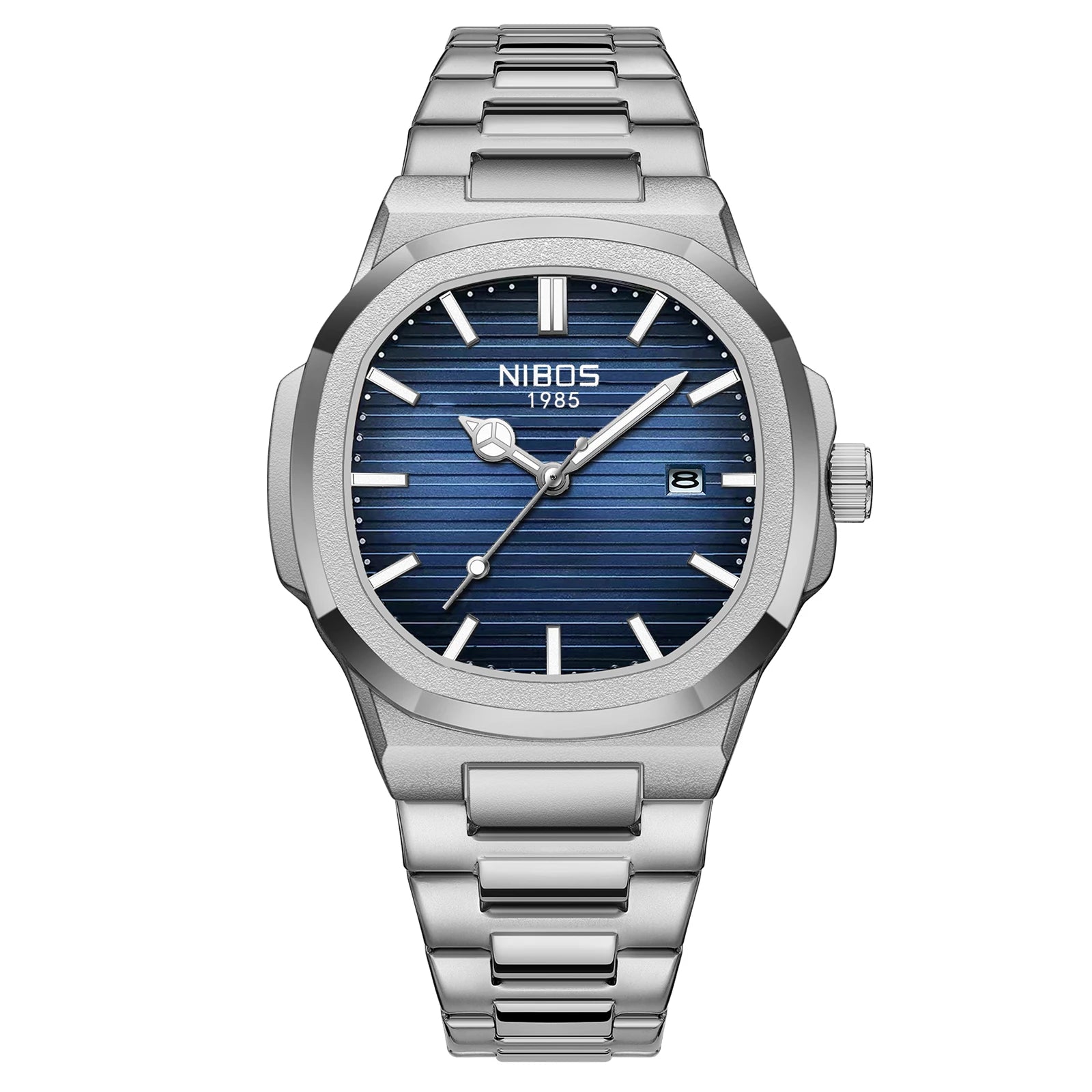 Relojes NIBOSI para hombre, relojes militares analógicos de cuarzo y acero inoxidable para hombre, reloj de pulsera con fecha automática y diseño de moda resistente al agua