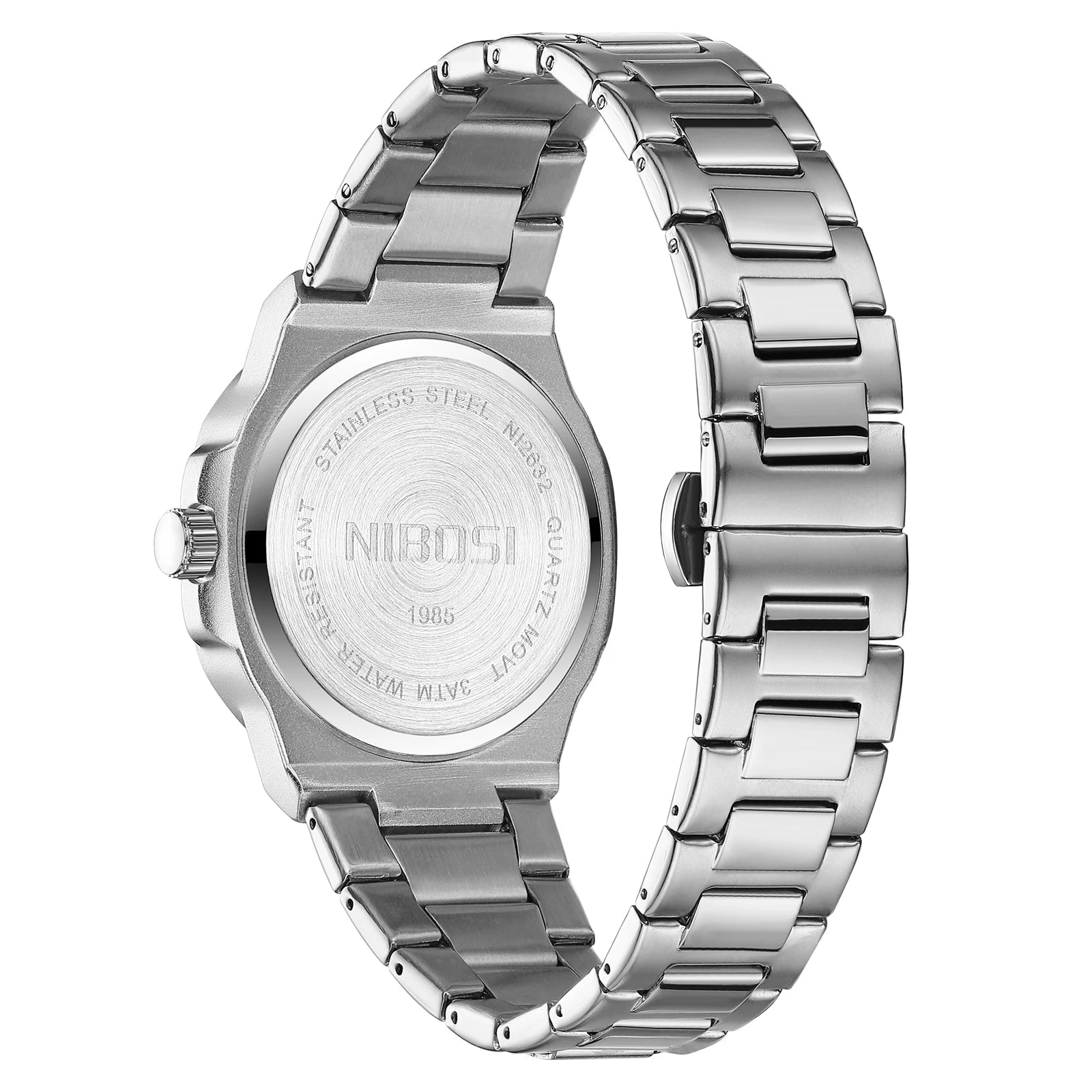 Relojes NIBOSI para hombre, relojes militares analógicos de cuarzo y acero inoxidable para hombre, reloj de pulsera con fecha automática y diseño de moda resistente al agua