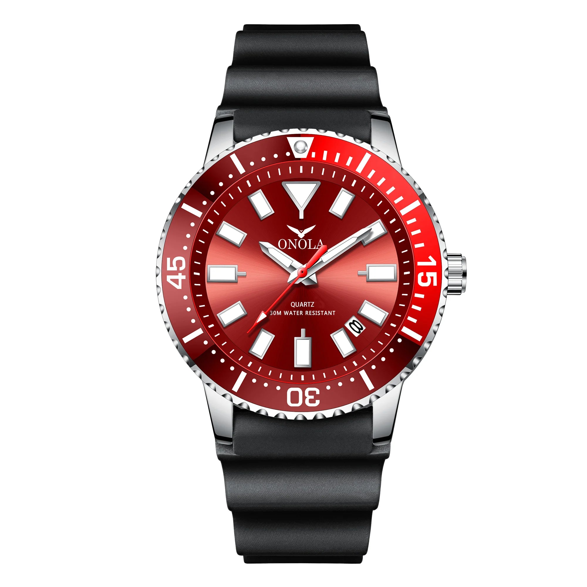 Reloj de negocios para hombre ONOLA, reloj de cuarzo de ocio resistente al agua de cuero genuino, reloj para hombre