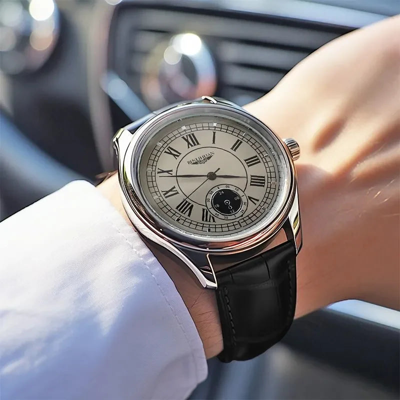 Reloj de pulsera de marca superior para hombre, reloj de negocios de lujo resistente al agua para hombre, reloj de cuarzo, relojes de cuero para hombre, reloj atractivo 2025 nuevo