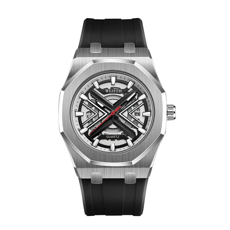 2025 nuevos relojes de moda para Hombre, Reloj de cuarzo con Esfera Grande de lujo, correa de silicona informal, relojes deportivos para Hombre, Reloj para Hombre + caja