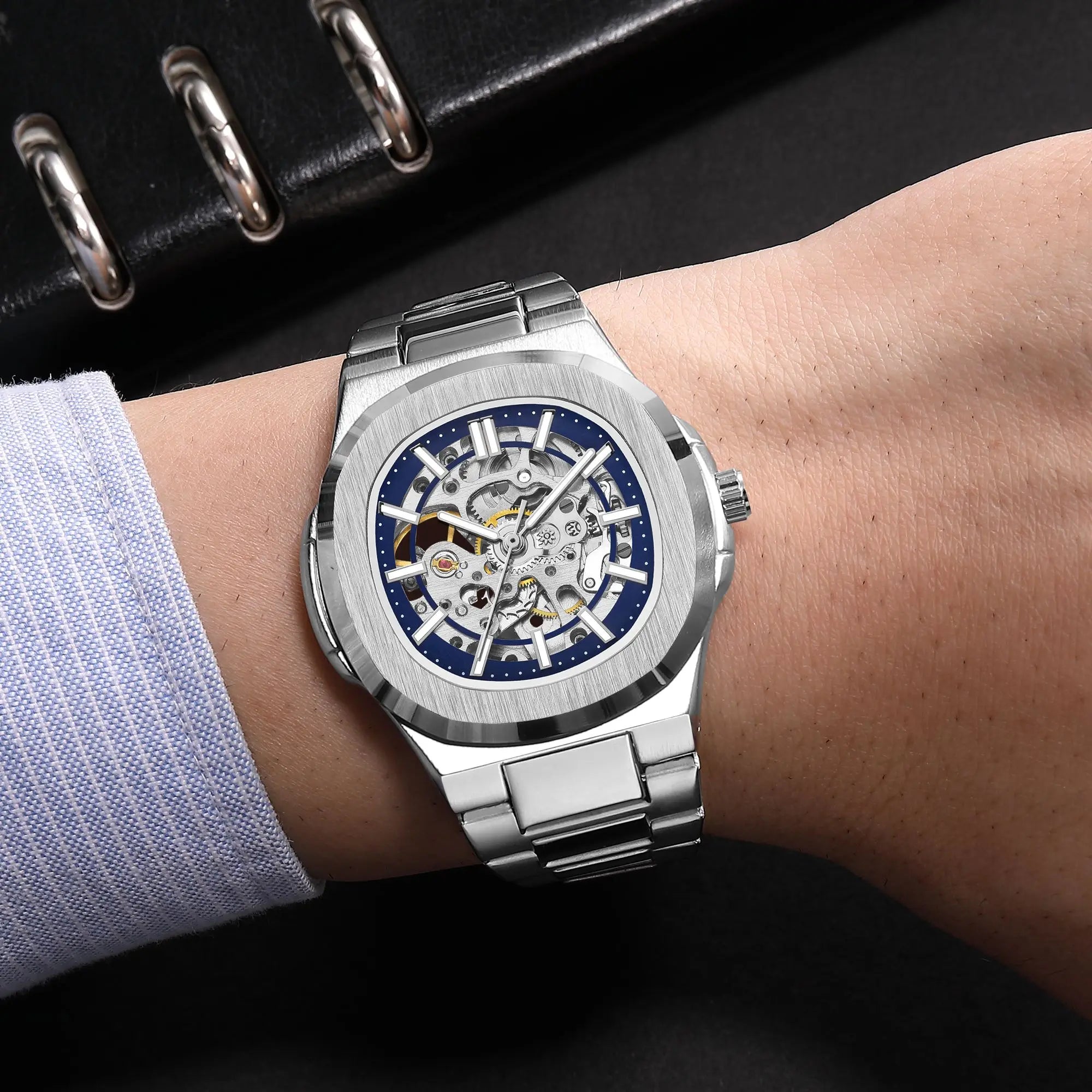 Nuevo reloj para hombre, nuevo reloj de negocios de lujo, resistente al agua, relojes con esfera dorada, reloj de pulsera a la moda para hombre, reloj Masculino 2023
