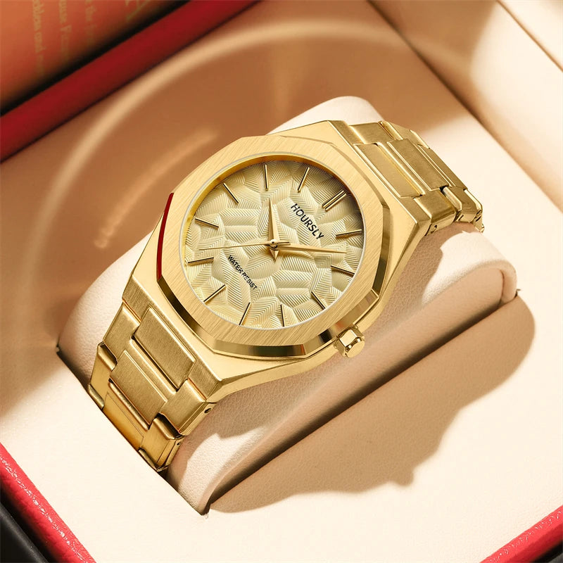 Reloj de pulsera Original de acero inoxidable negro para hombre, reloj clásico de negocios resistente al agua con movimiento japonés, bonito reloj para hombre