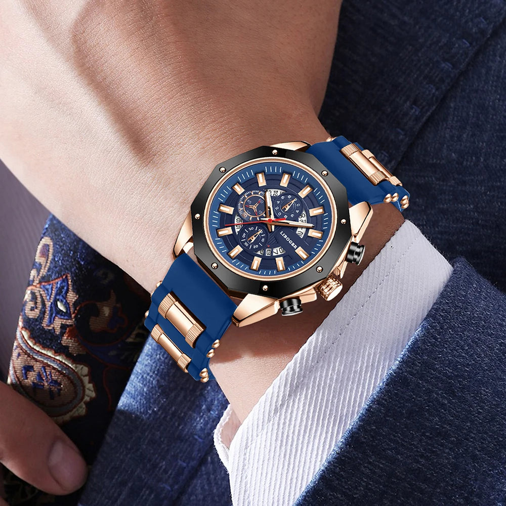 Conjunto de reloj para hombre, 2 uds., moda de negocios, clásico, tres ojos, conjunto de reloj de cuarzo, adecuado para eventos de negocios, ropa a juego