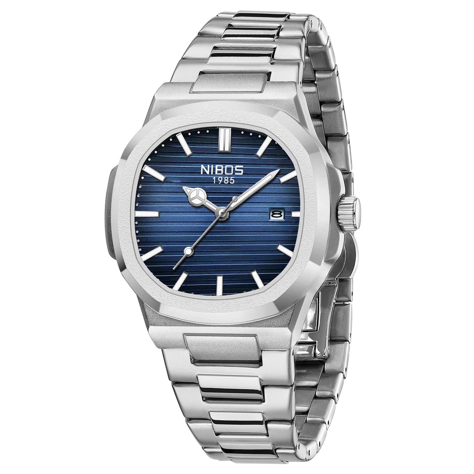 Relojes NIBOSI para hombre, relojes militares analógicos de cuarzo y acero inoxidable para hombre, reloj de pulsera con fecha automática y diseño de moda resistente al agua