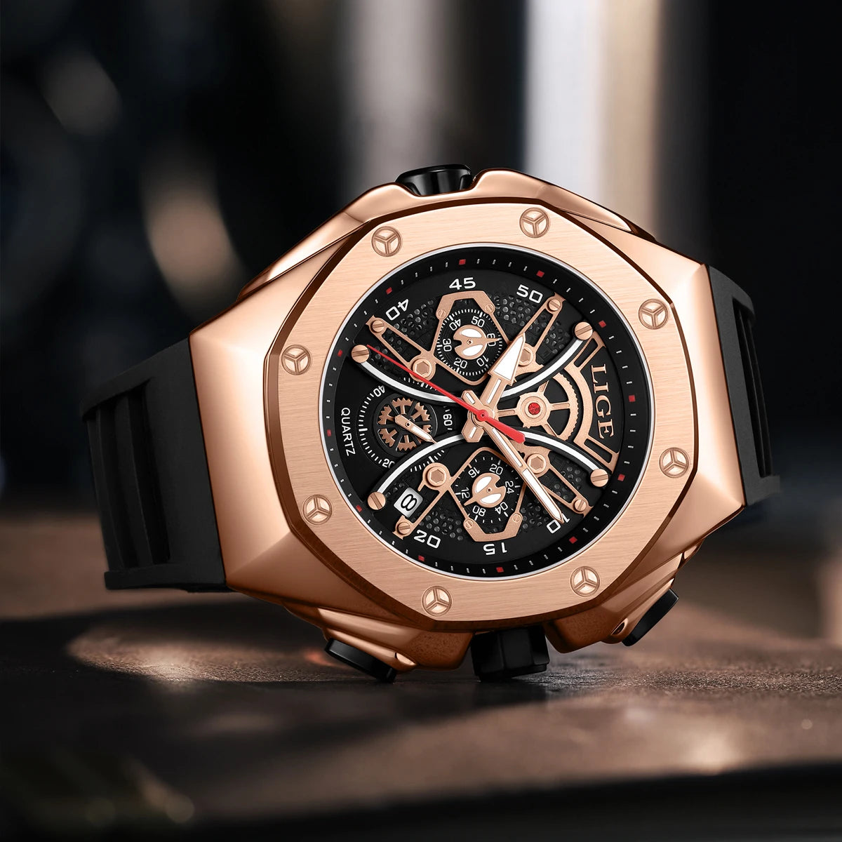 Reloj LIGE, nuevo Reloj de lujo para hombre, relojes de cuarzo para hombre, Reloj luminoso resistente al agua para hombre, Reloj de pulsera deportivo con cronógrafo y fecha