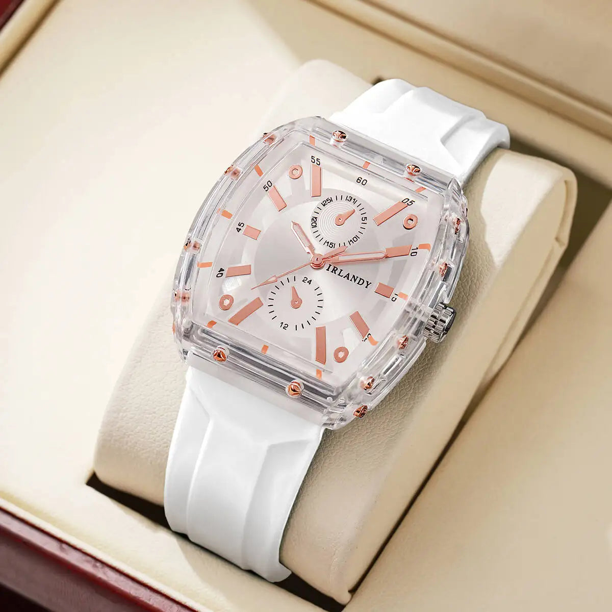 Relojes de moda para Mujer, relojes de pulsera de cuarzo analógicos informales con banda de silicona para Mujer, Reloj para Mujer (sin caja)