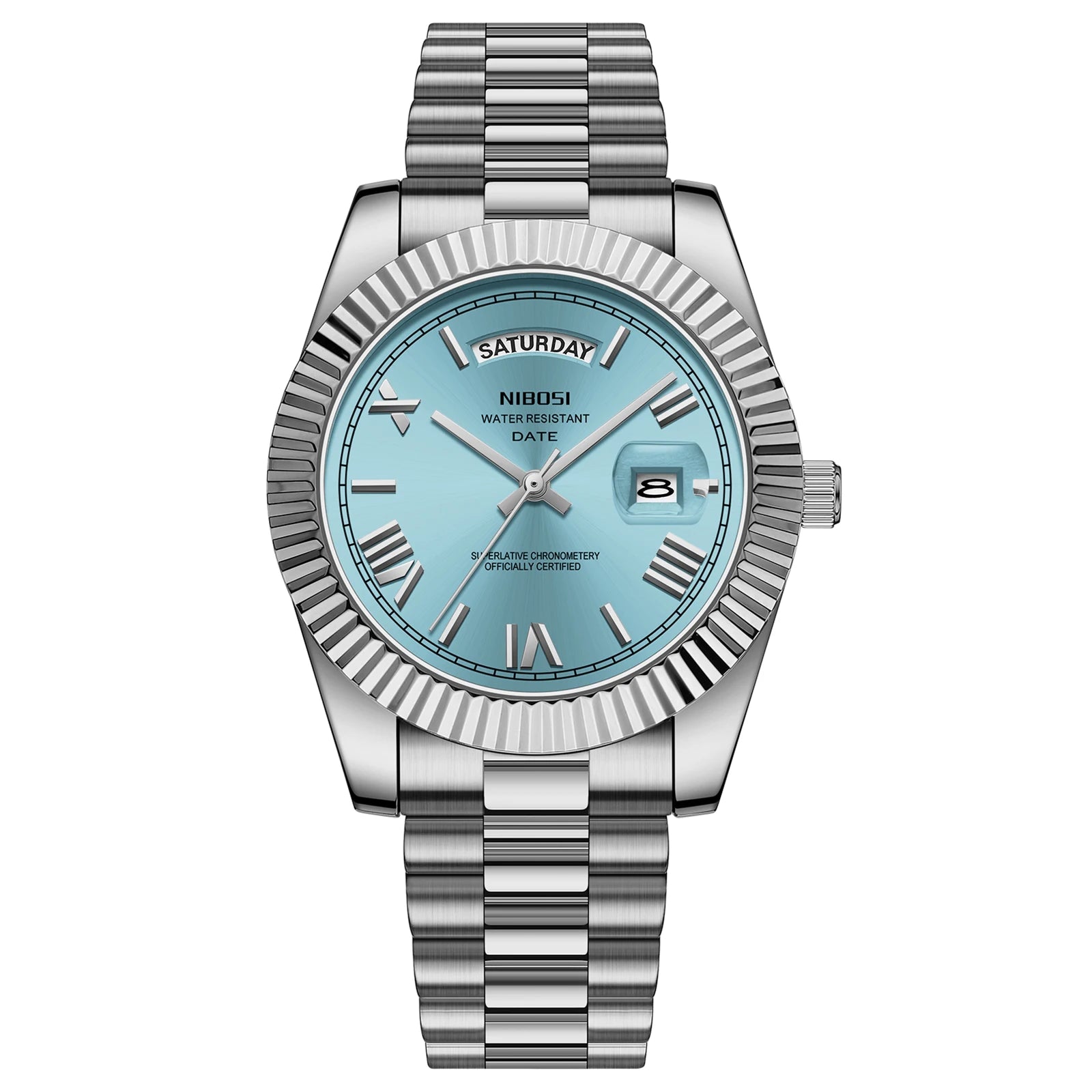 Relojes NIBOSI para Hombre, Reloj de lujo de marca superior para Hombre, relojes de pulsera de cuarzo resistentes al agua con fecha automática y semana, Reloj luminoso para Hombre