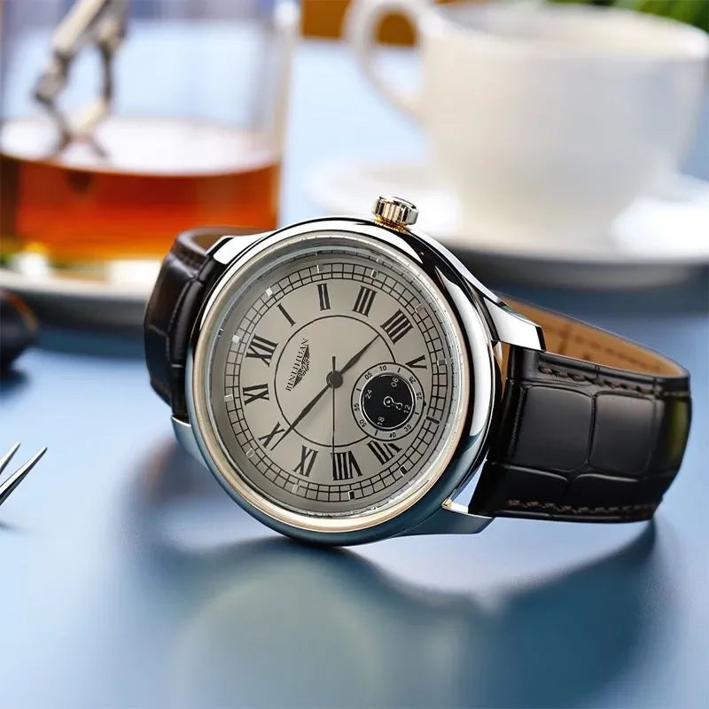 Reloj de pulsera de marca superior para hombre, reloj de negocios de lujo resistente al agua para hombre, reloj de cuarzo, relojes de cuero para hombre, reloj atractivo 2025 nuevo