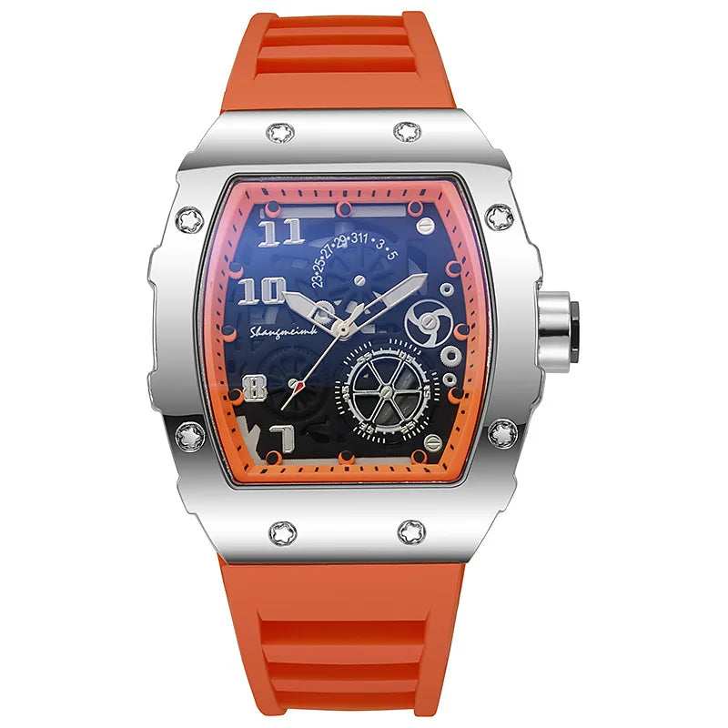 Nuevos relojes de lujo a la moda para hombre, reloj de cuarzo informal de gelatina de silicona grande para regalos, relojes de pulsera masculinos