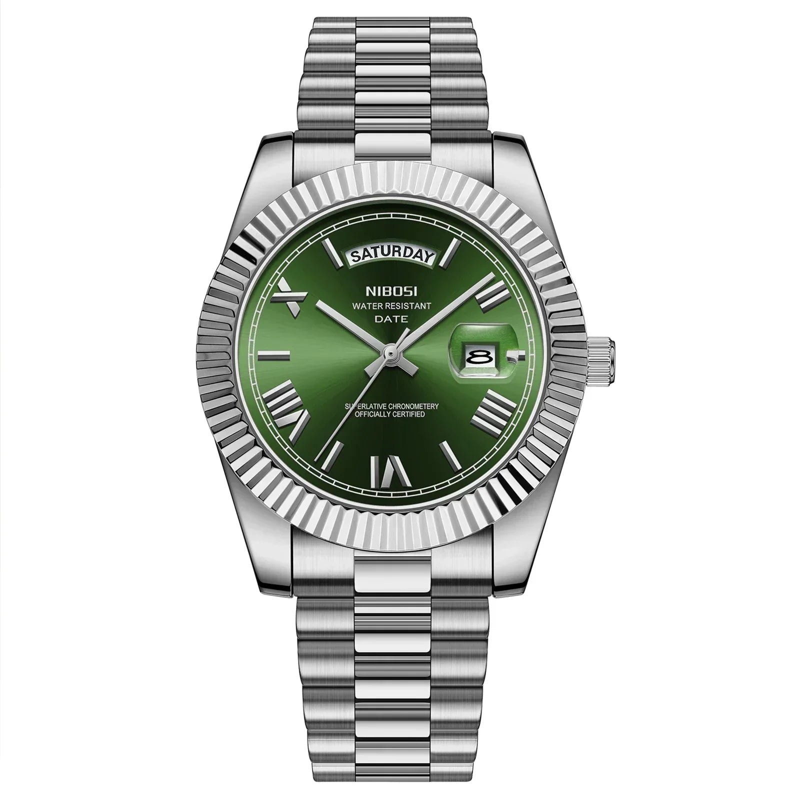 Relojes NIBOSI para Hombre, Reloj de lujo de marca superior para Hombre, relojes de pulsera de cuarzo resistentes al agua con fecha automática y semana, Reloj luminoso para Hombre