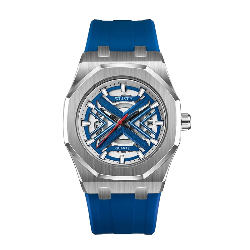 2025 nuevos relojes de moda para Hombre, Reloj de cuarzo con Esfera Grande de lujo, correa de silicona informal, relojes deportivos para Hombre, Reloj para Hombre + caja