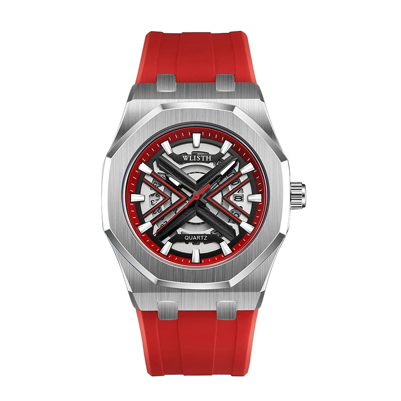 2025 nuevos relojes de moda para Hombre, Reloj de cuarzo con Esfera Grande de lujo, correa de silicona informal, relojes deportivos para Hombre, Reloj para Hombre + caja