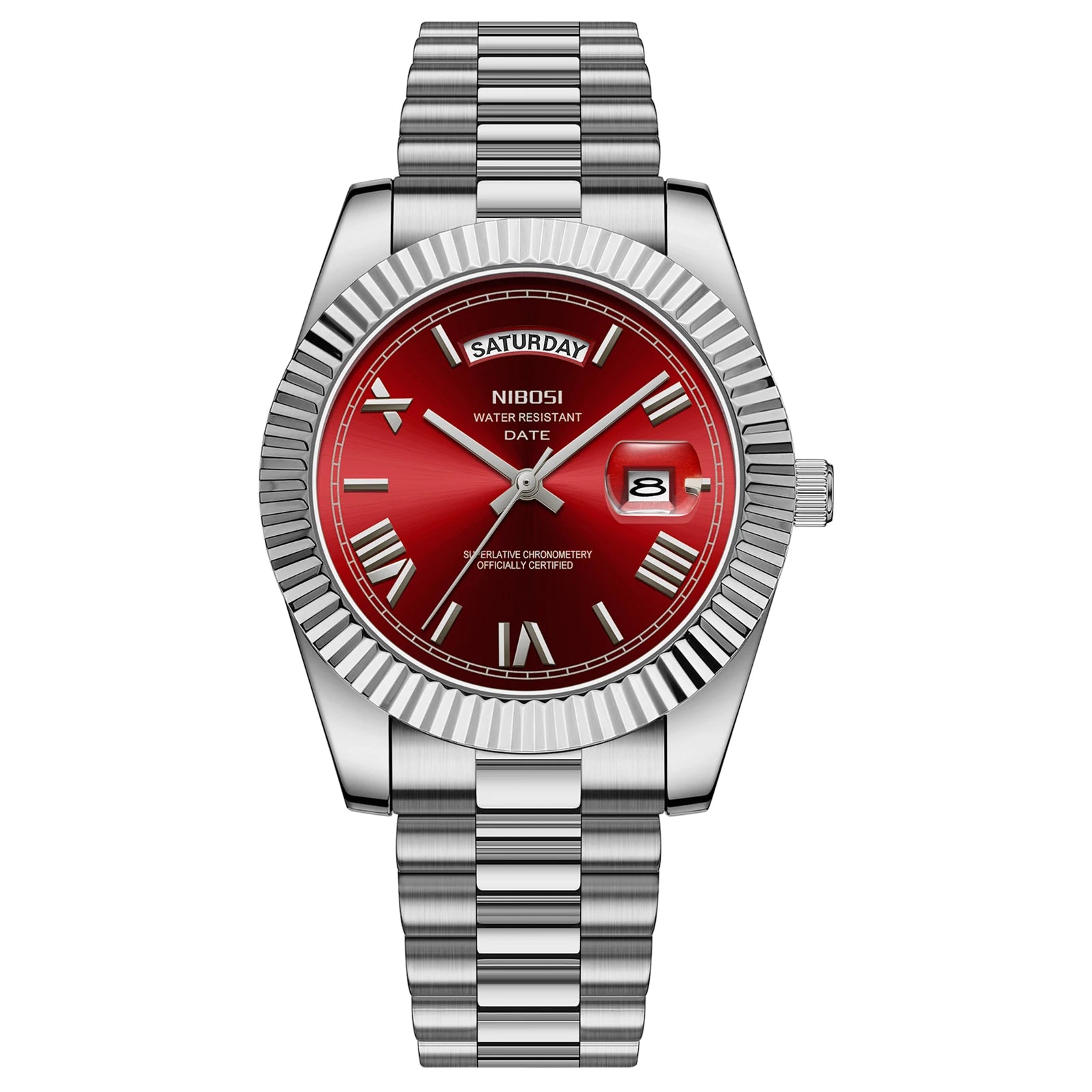 Relojes NIBOSI para Hombre, Reloj de lujo de marca superior para Hombre, relojes de pulsera de cuarzo resistentes al agua con fecha automática y semana, Reloj luminoso para Hombre