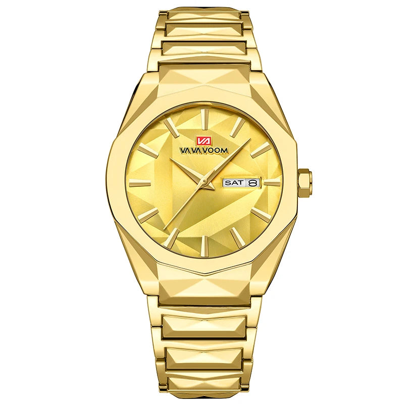 Reloj para hombre, negocios y ocio, calendario doble, resistente al agua, correa de acero inoxidable, esfera que cambia de Color, reloj de cuarzo, regalo