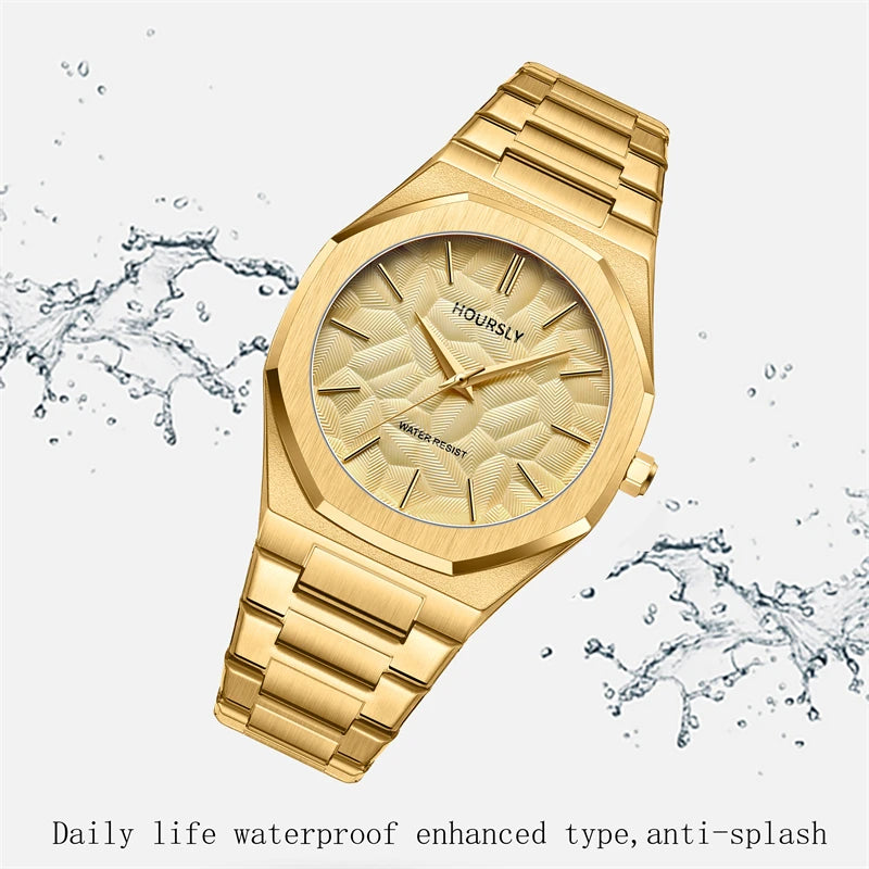 Reloj de pulsera Original de acero inoxidable negro para hombre, reloj clásico de negocios resistente al agua con movimiento japonés, bonito reloj para hombre