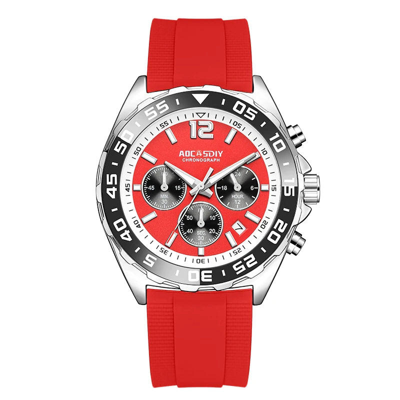 Reloj de cuarzo para hombre, cronógrafo con revestimiento dorado, movimiento japonés, esfera negra y verde