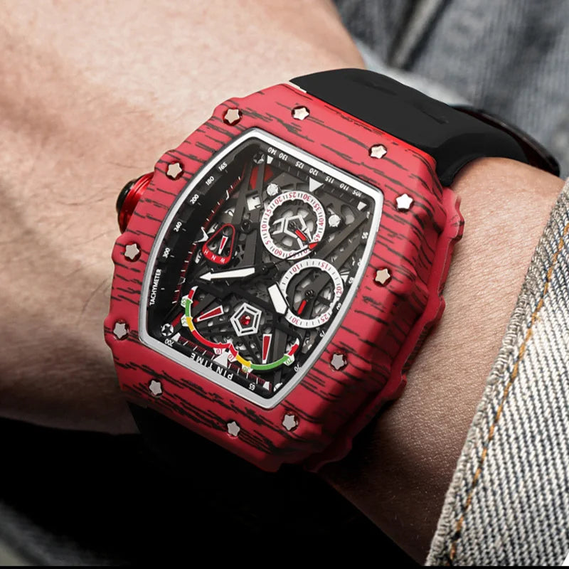Reloj de marca superior, reloj de pulsera multifuncional de lujo, luminoso, resistente al agua, deportivo, relojes de cuarzo de Hip Hop, reloj Masculino