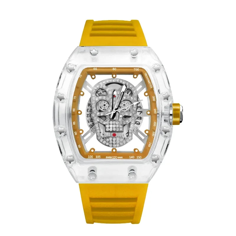 Reloj de pulsera de cuarzo para hombre de tendencia de lujo, reloj masculino para hombre, relojes luminosos transparentes coloridos