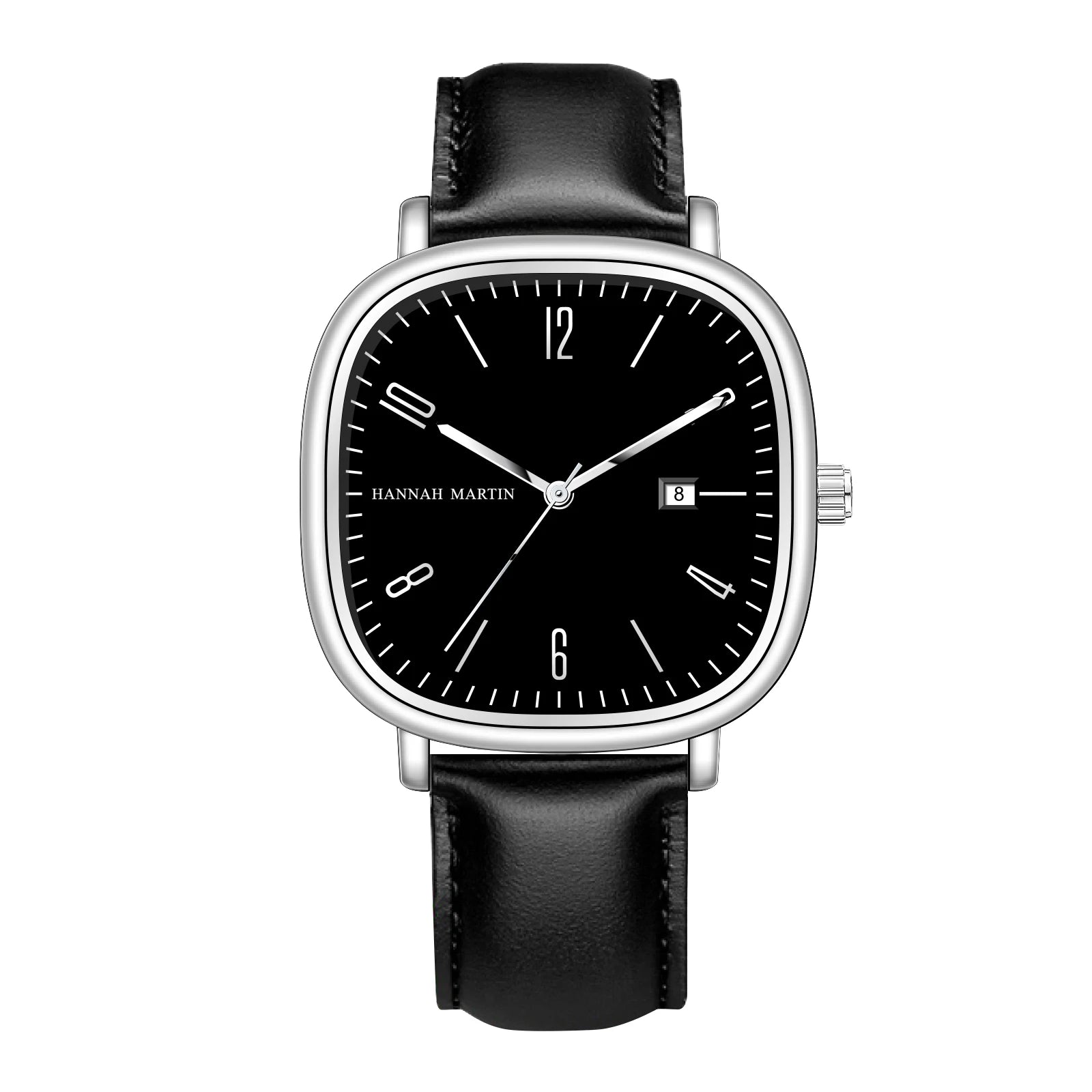 2024 nuevo reloj para hombre, reloj cuadrado de moda de estilo empresarial negro, movimiento de cuarzo Original, relojes de cuero informales de 40mm, reloj para hombre