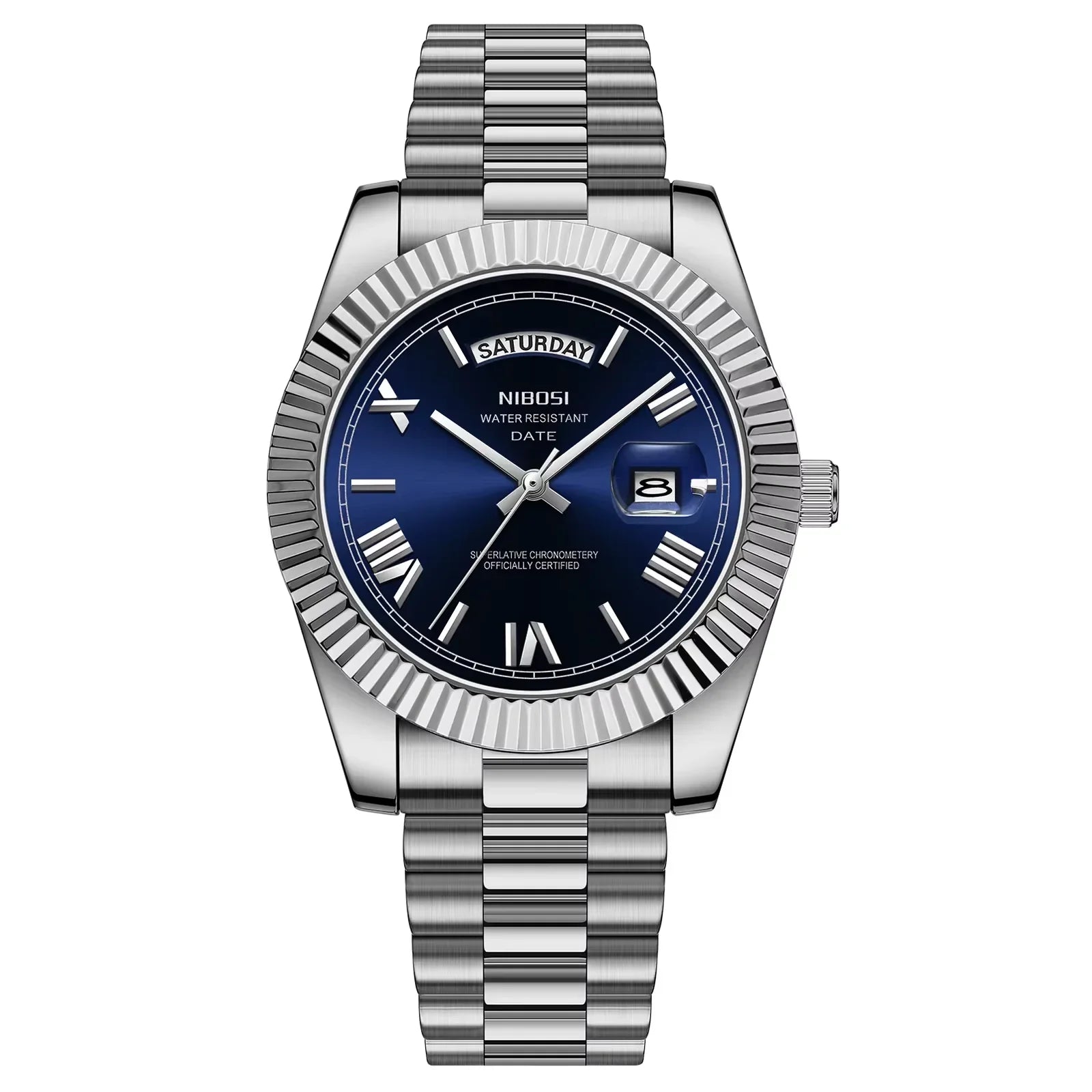 Relojes NIBOSI para Hombre, Reloj de lujo de marca superior para Hombre, relojes de pulsera de cuarzo resistentes al agua con fecha automática y semana, Reloj luminoso para Hombre