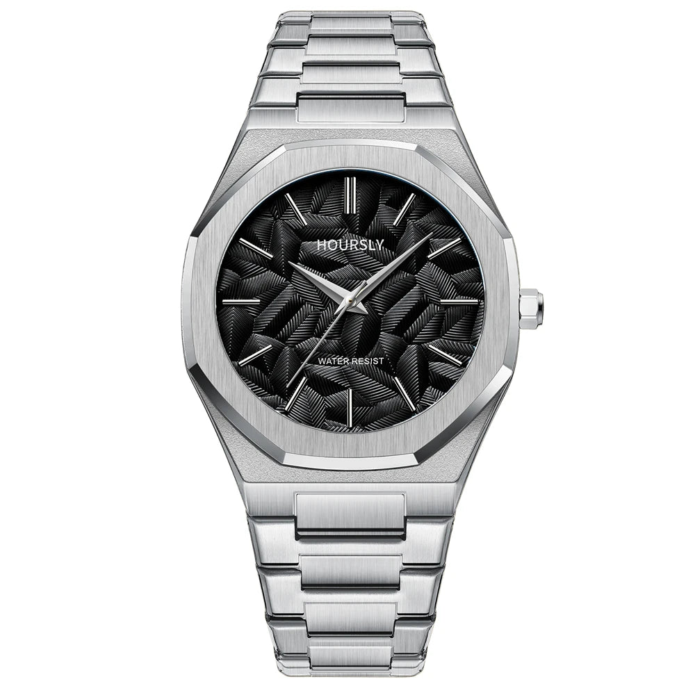 Reloj de pulsera Original de acero inoxidable negro para hombre, reloj clásico de negocios resistente al agua con movimiento japonés, bonito reloj para hombre