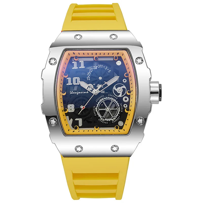 Nuevos relojes de lujo a la moda para hombre, reloj de cuarzo informal de gelatina de silicona grande para regalos, relojes de pulsera masculinos