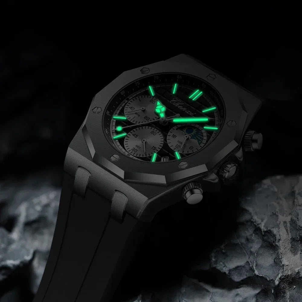 CHENXI 968 relojes de lujo para hombre, relojes de pulsera deportivos a la moda, cronógrafo masculino de cuarzo, reloj de silicona para hombre, reloj luminoso Masculino