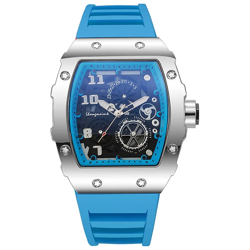 Nuevos relojes de lujo a la moda para hombre, reloj de cuarzo informal de gelatina de silicona grande para regalos, relojes de pulsera masculinos
