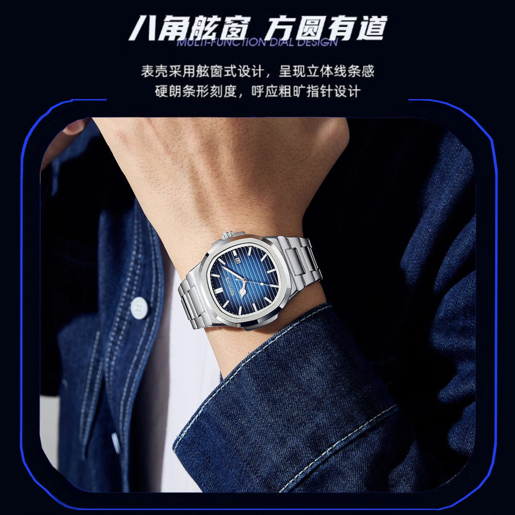 2025 nuevos relojes de cuarzo de lujo para hombre, reloj automático resistente al agua hasta 30M con fecha, reloj cronógrafo deportivo de acero inoxidable para hombre, reloj para hombre