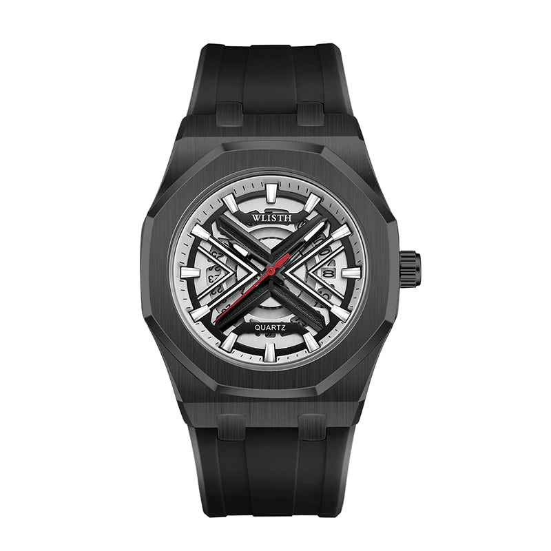 2025 nuevos relojes de moda para Hombre, Reloj de cuarzo con Esfera Grande de lujo, correa de silicona informal, relojes deportivos para Hombre, Reloj para Hombre + caja