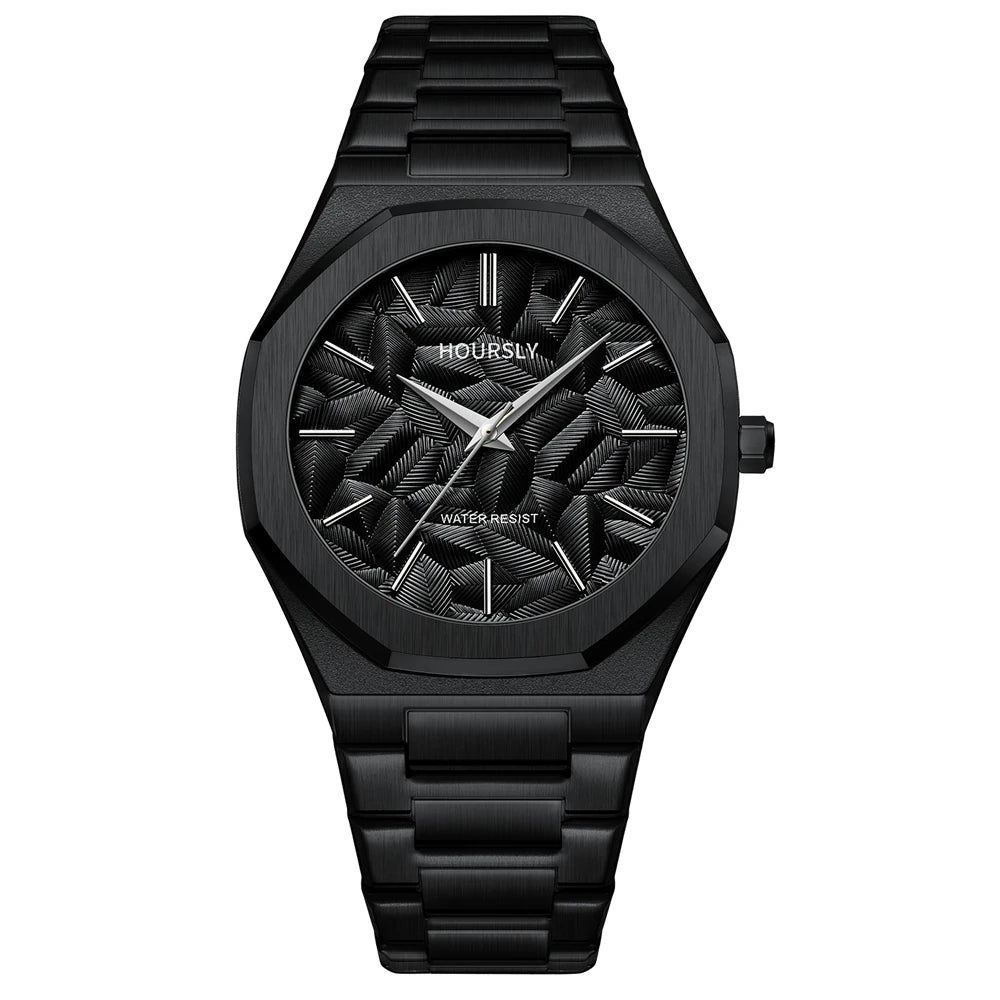 Reloj de pulsera Original de acero inoxidable negro para hombre, reloj clásico de negocios resistente al agua con movimiento japonés, bonito reloj para hombre