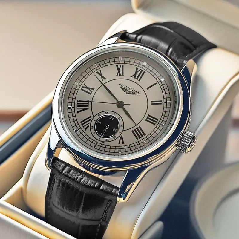 Reloj de pulsera de marca superior para hombre, reloj de negocios de lujo resistente al agua para hombre, reloj de cuarzo, relojes de cuero para hombre, reloj atractivo 2025 nuevo