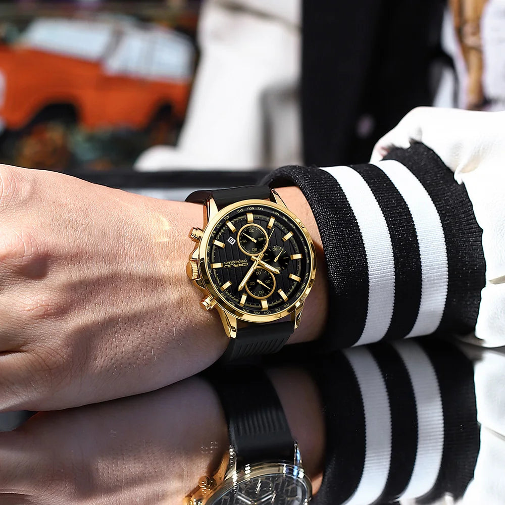 Relojes CRRJU para hombre, correa de silicona de marca superior, reloj de pulsera militar de cuarzo resistente al agua deportivo, reloj Masculino