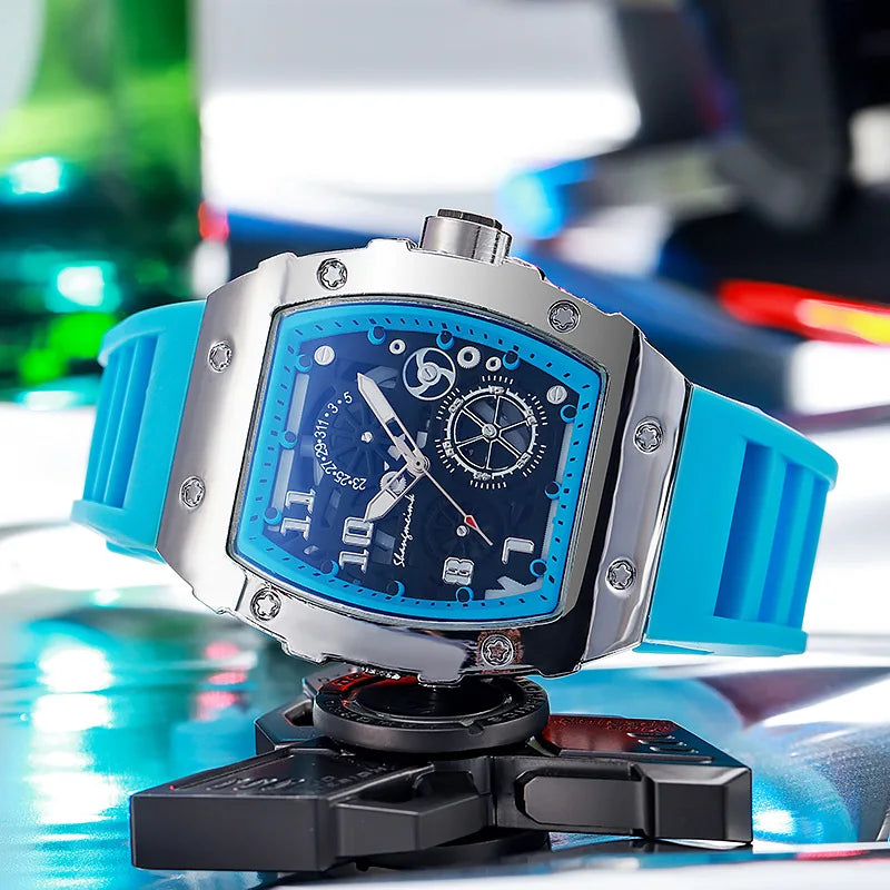 Nuevos relojes de lujo a la moda para hombre, reloj de cuarzo informal de gelatina de silicona grande para regalos, relojes de pulsera masculinos
