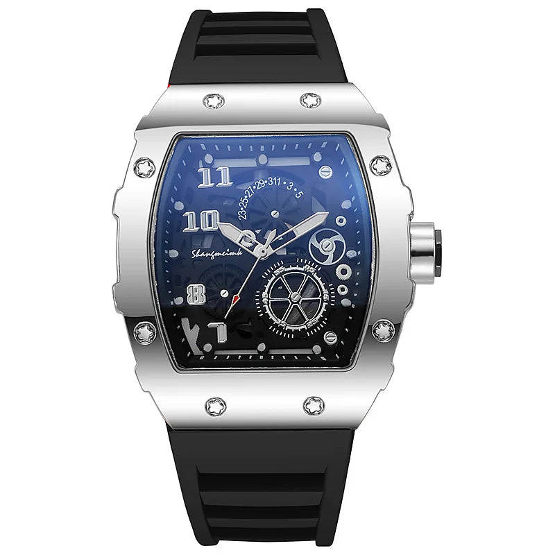 Nuevos relojes de lujo a la moda para hombre, reloj de cuarzo informal de gelatina de silicona grande para regalos, relojes de pulsera masculinos