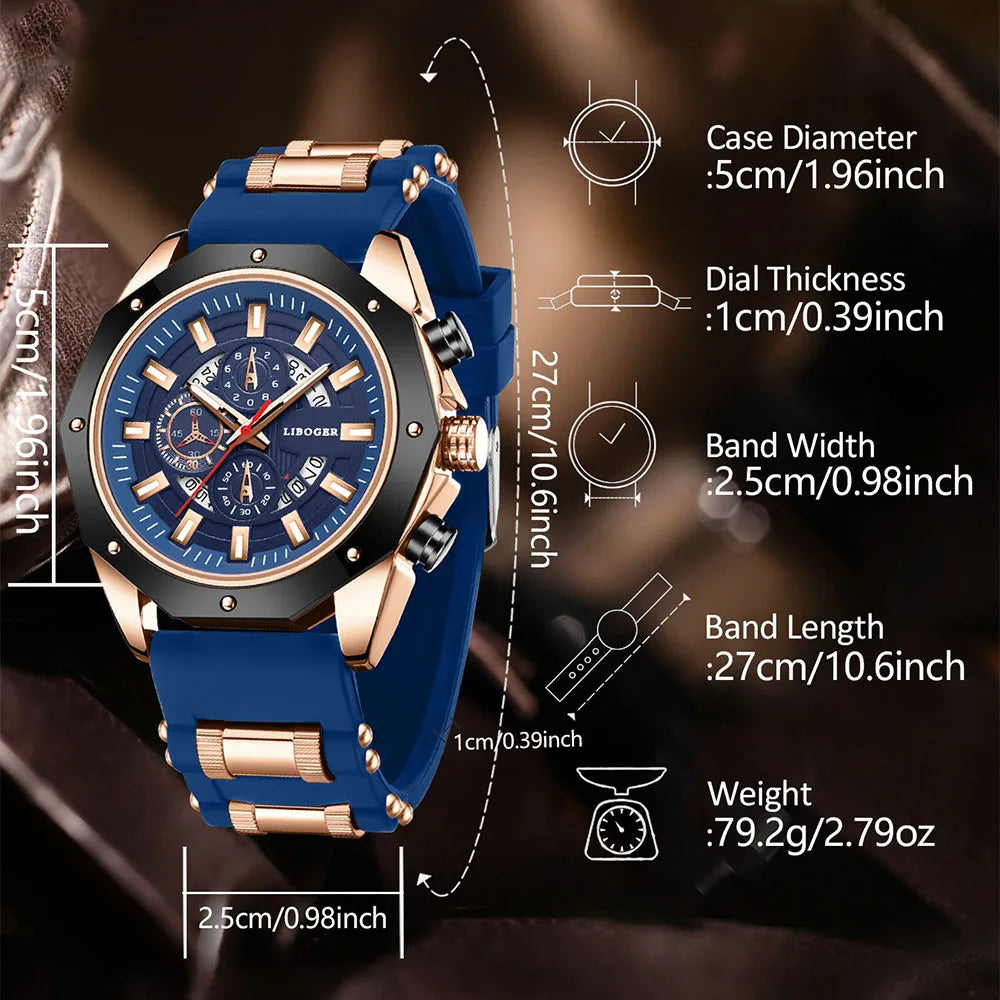 Conjunto de reloj para hombre, 2 uds., moda de negocios, clásico, tres ojos, conjunto de reloj de cuarzo, adecuado para eventos de negocios, ropa a juego