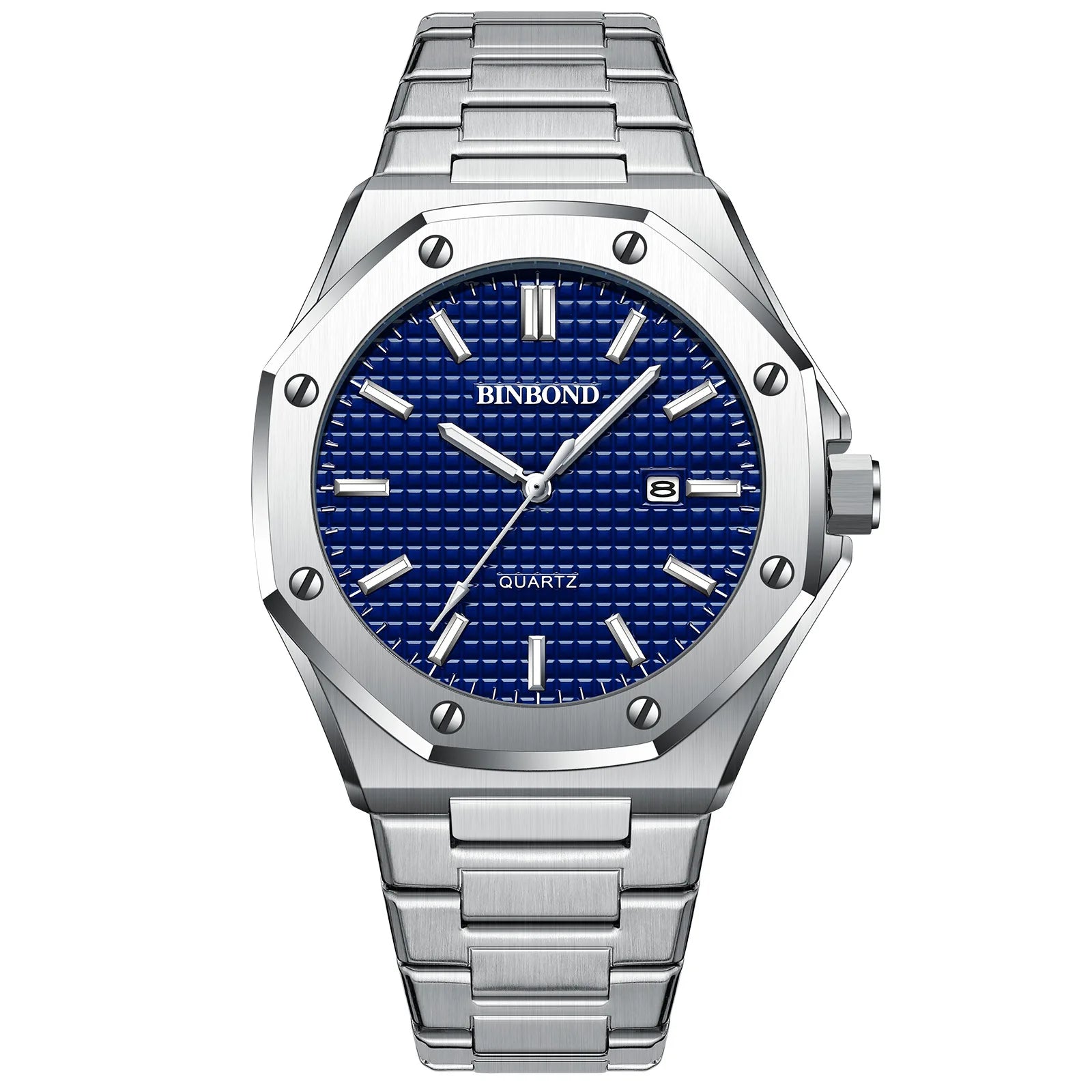Reloj de hombre de negocios octogonal de alta gama con tornillos reloj de moda masculino resistente al agua relojes de cuarzo regalo