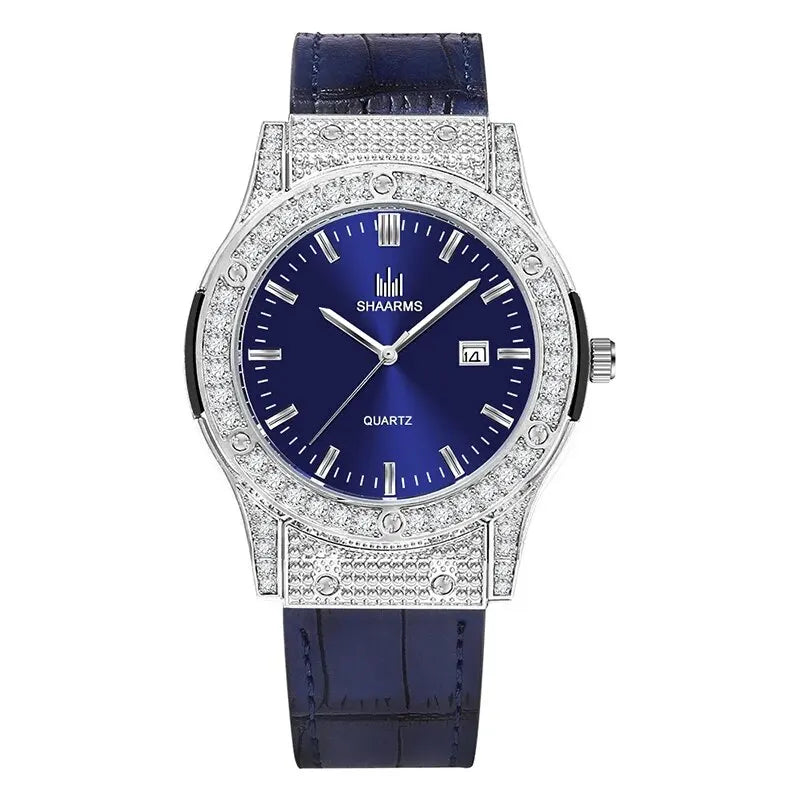 Reloj de pulsera militar para hombre, cronógrafo de cuero genuino, resistente al agua, con fecha automática, Masculino