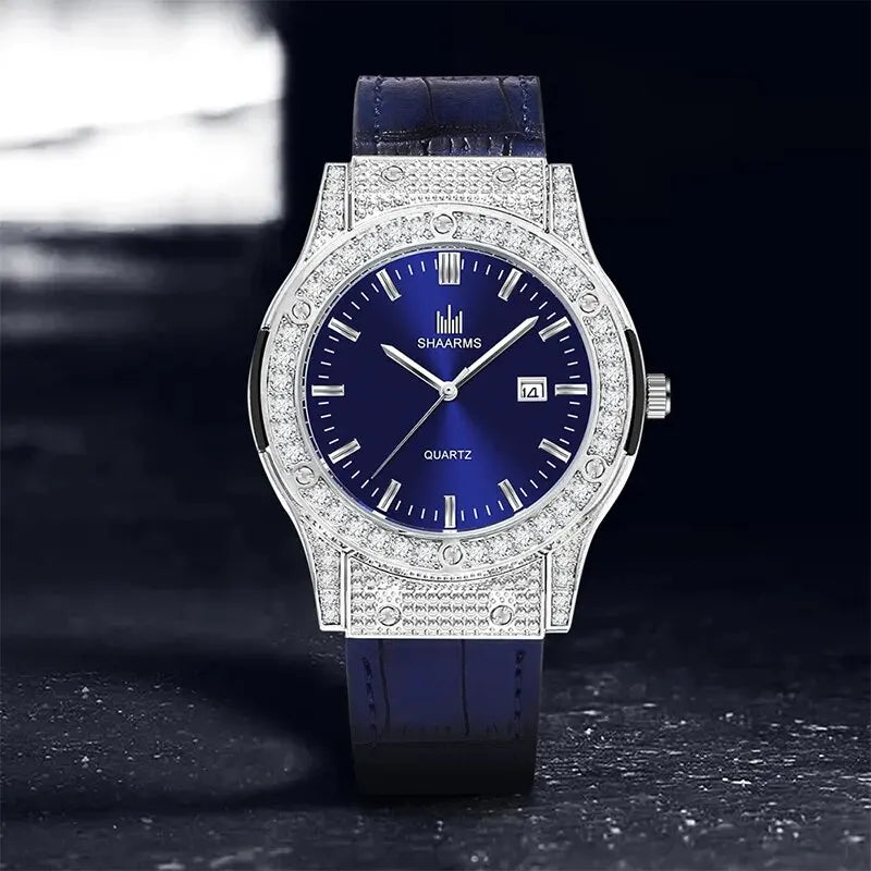 Reloj de pulsera militar para hombre, cronógrafo de cuero genuino, resistente al agua, con fecha automática, Masculino
