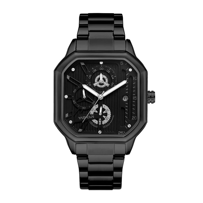 Reloj deportivo de marca para hombre, decoración de tres ojos, reloj de cuarzo cuadrado de lujo para estudiantes, es la primera opción para dar regalos