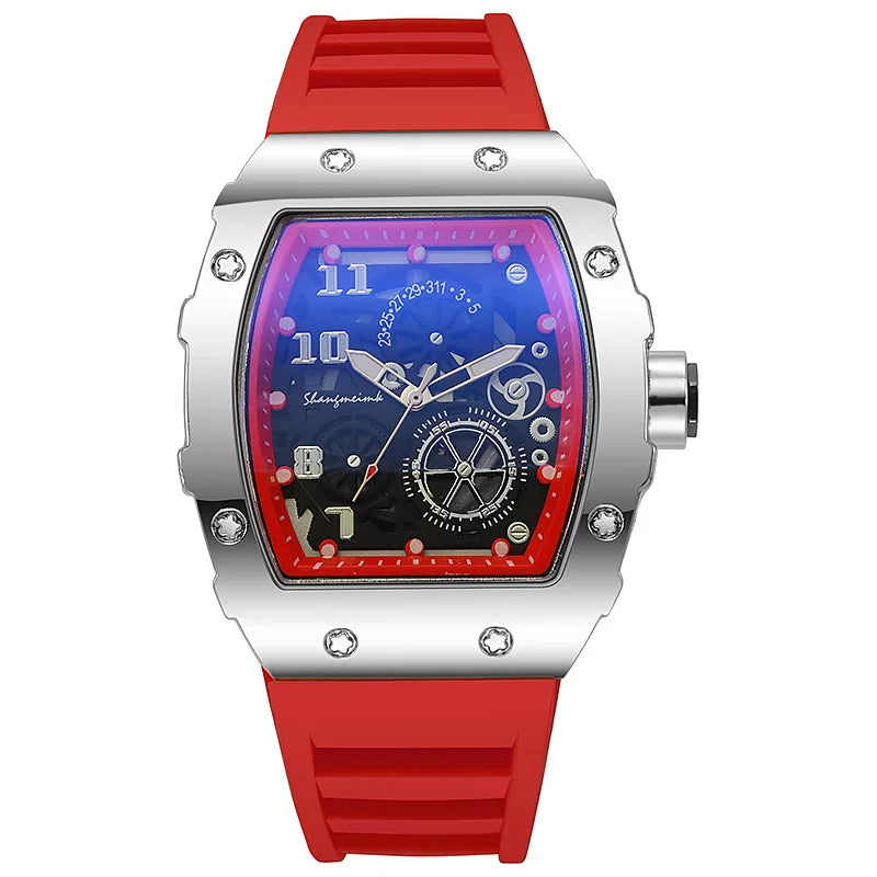 Nuevos relojes de lujo a la moda para hombre, reloj de cuarzo informal de gelatina de silicona grande para regalos, relojes de pulsera masculinos