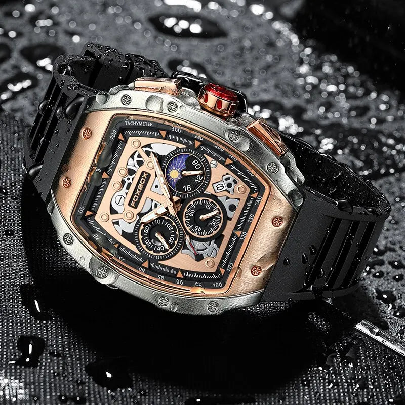 Reloj deportivo de lujo para hombre, cronógrafo de cuarzo, militar, resistente al agua, para negocios, novedad de 2024