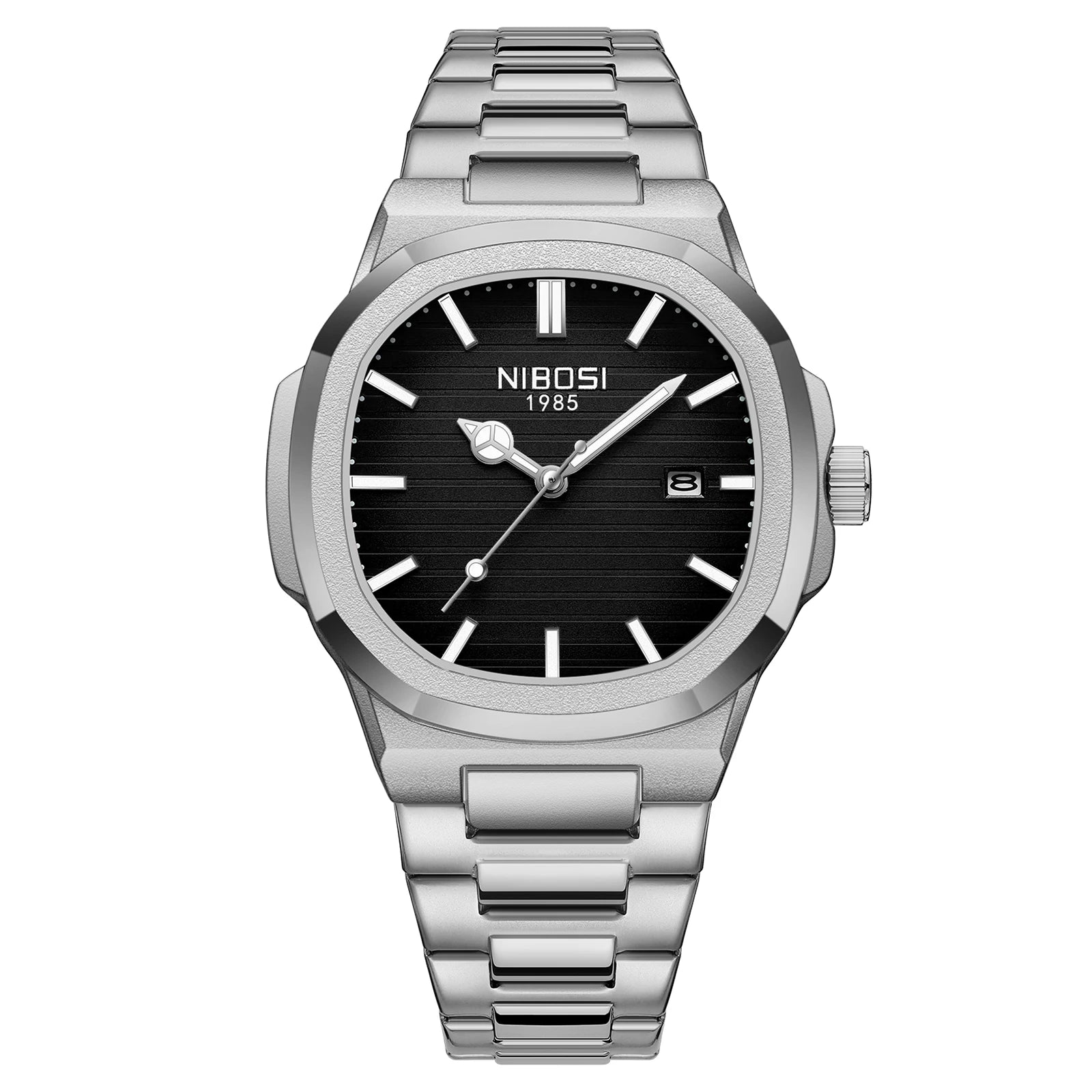 Relojes NIBOSI para hombre, relojes militares analógicos de cuarzo y acero inoxidable para hombre, reloj de pulsera con fecha automática y diseño de moda resistente al agua