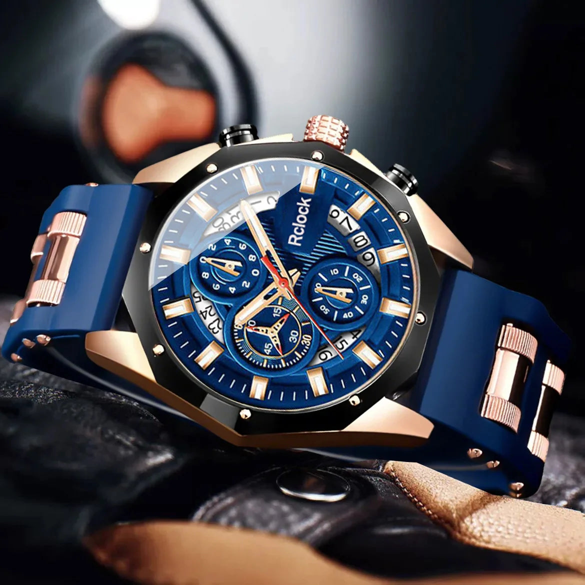 [Reloj de cuarzo analógico para hombre de moda] Reloj deportivo informal para hombre con correa de silicona, pantalla de calendario, ideal para el día de San Valentín para hombre,