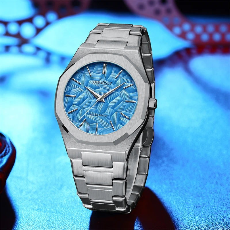 Reloj de pulsera Original de acero inoxidable negro para hombre, reloj clásico de negocios resistente al agua con movimiento japonés, bonito reloj para hombre